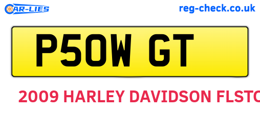 P50WGT are the vehicle registration plates.