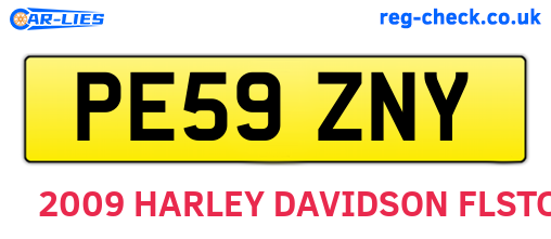 PE59ZNY are the vehicle registration plates.