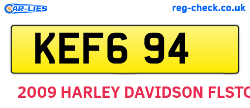 KEF694 are the vehicle registration plates.