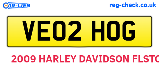 VE02HOG are the vehicle registration plates.