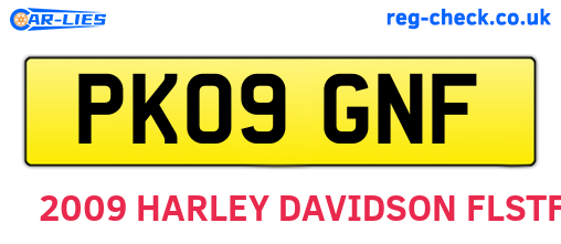PK09GNF are the vehicle registration plates.