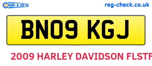 BN09KGJ are the vehicle registration plates.