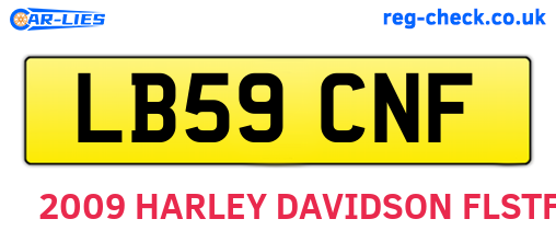 LB59CNF are the vehicle registration plates.