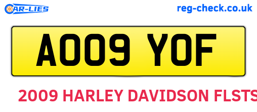 AO09YOF are the vehicle registration plates.