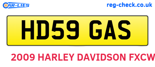 HD59GAS are the vehicle registration plates.