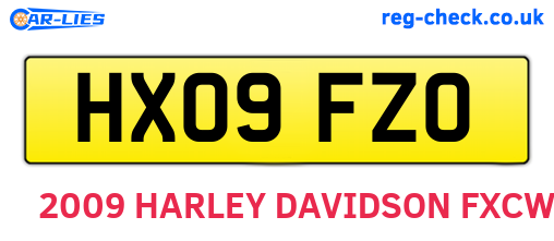 HX09FZO are the vehicle registration plates.
