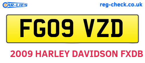 FG09VZD are the vehicle registration plates.
