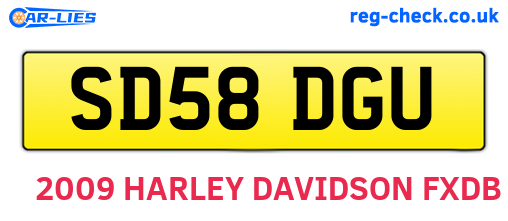 SD58DGU are the vehicle registration plates.