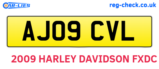 AJ09CVL are the vehicle registration plates.