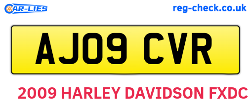 AJ09CVR are the vehicle registration plates.