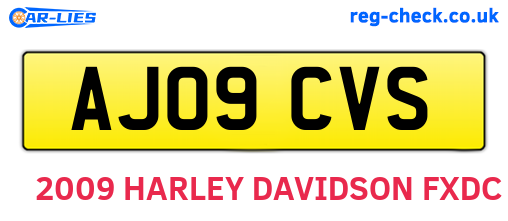 AJ09CVS are the vehicle registration plates.