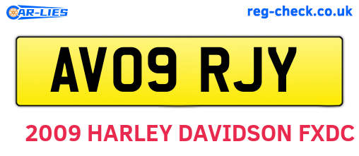AV09RJY are the vehicle registration plates.