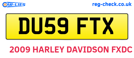 DU59FTX are the vehicle registration plates.