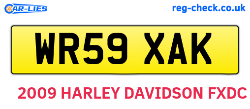 WR59XAK are the vehicle registration plates.