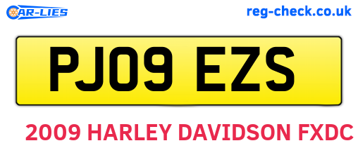 PJ09EZS are the vehicle registration plates.