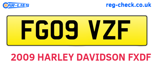 FG09VZF are the vehicle registration plates.