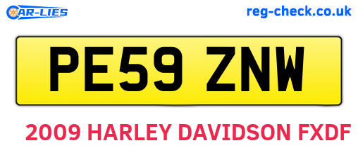 PE59ZNW are the vehicle registration plates.