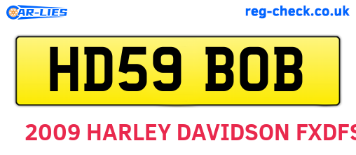 HD59BOB are the vehicle registration plates.