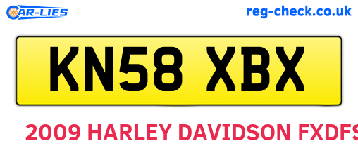 KN58XBX are the vehicle registration plates.