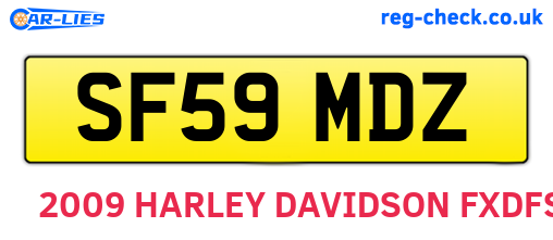 SF59MDZ are the vehicle registration plates.