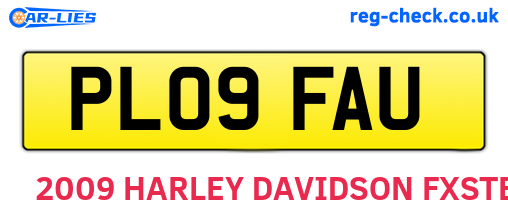 PL09FAU are the vehicle registration plates.