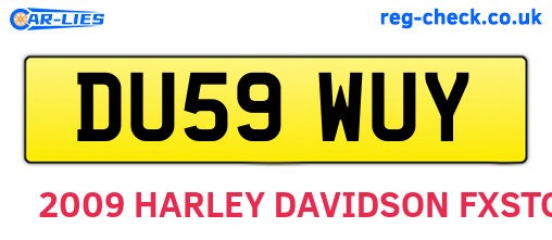 DU59WUY are the vehicle registration plates.