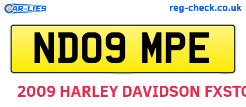 ND09MPE are the vehicle registration plates.