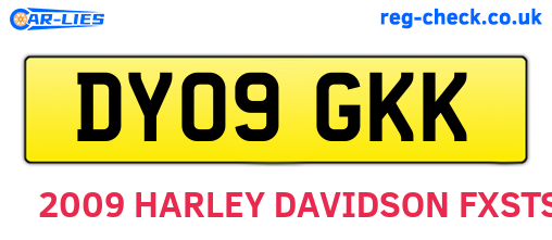 DY09GKK are the vehicle registration plates.