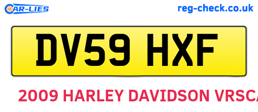 DV59HXF are the vehicle registration plates.