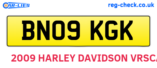 BN09KGK are the vehicle registration plates.