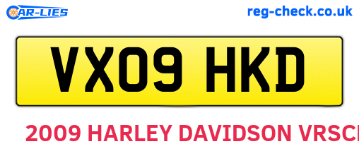 VX09HKD are the vehicle registration plates.