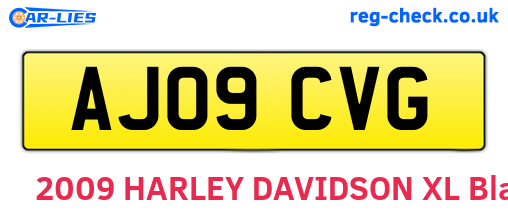 AJ09CVG are the vehicle registration plates.