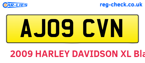 AJ09CVN are the vehicle registration plates.