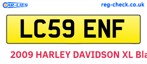 LC59ENF are the vehicle registration plates.