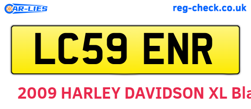 LC59ENR are the vehicle registration plates.