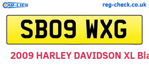 SB09WXG are the vehicle registration plates.