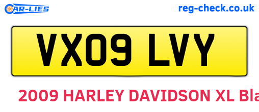 VX09LVY are the vehicle registration plates.