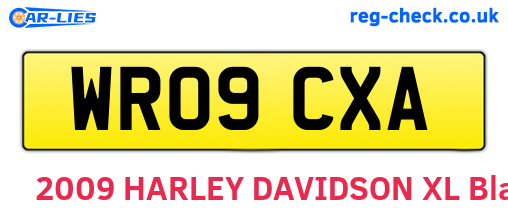 WR09CXA are the vehicle registration plates.