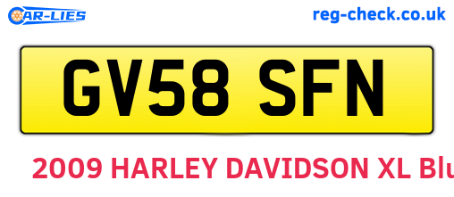 GV58SFN are the vehicle registration plates.