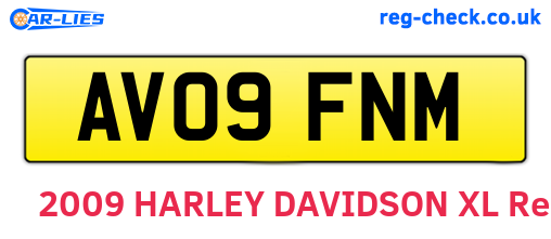 AV09FNM are the vehicle registration plates.