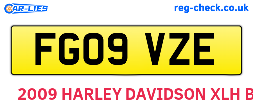 FG09VZE are the vehicle registration plates.