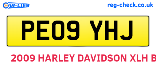 PE09YHJ are the vehicle registration plates.