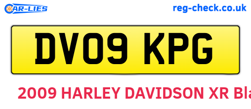 DV09KPG are the vehicle registration plates.