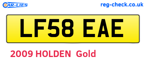 LF58EAE are the vehicle registration plates.