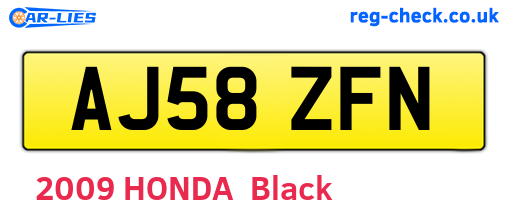 AJ58ZFN are the vehicle registration plates.