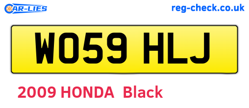 WO59HLJ are the vehicle registration plates.