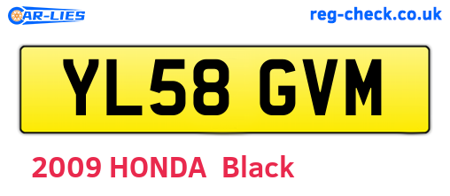 YL58GVM are the vehicle registration plates.