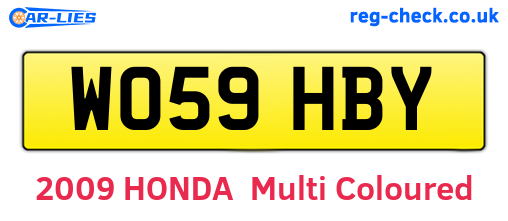 WO59HBY are the vehicle registration plates.