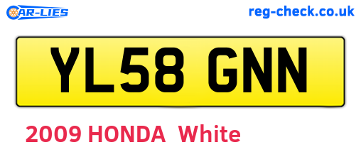 YL58GNN are the vehicle registration plates.