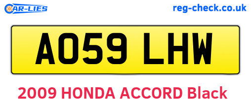AO59LHW are the vehicle registration plates.